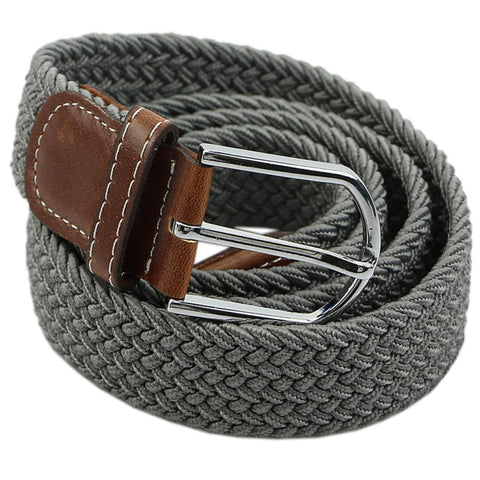 Stretch Braided Elastic Leather Buckle